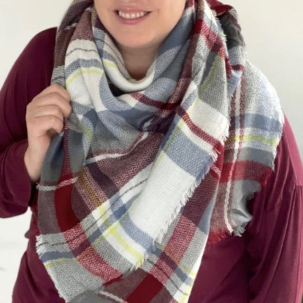 WRAPPED IN PLAID SCARF